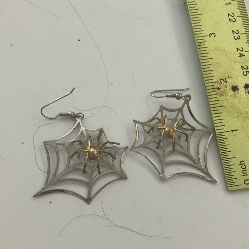 FINAL MARKDOWN Spider in a spider web earrings